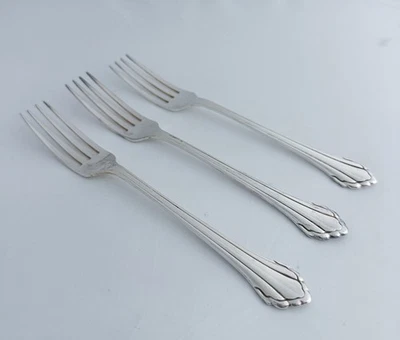 3 Dinner Forks Oneida Community CLARETTE Silver Plated 7 3/4" - Image 1 of 2