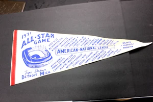 1971 ALLSTAR GAME Tiger Stadium Detroit American vs National League voller WIMPEL - Bild 1 von 5