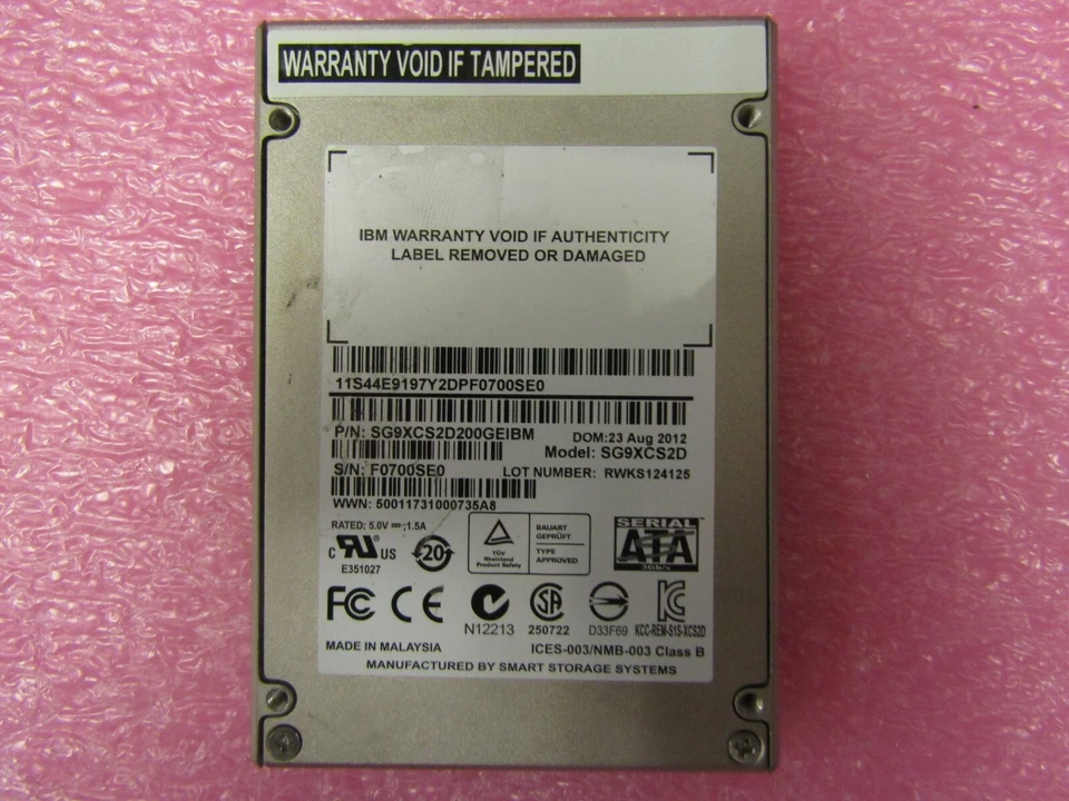 44E9197 43W7721 43W7718 SG9XCS2D 200GB 2.5" 3GBPS SSD - Image 1 of 3