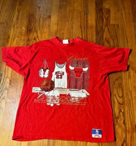Michael Jordan Chicago Bulls Nutmeg Locker Room T-shirt Size XL USA Vintage - Picture 1 of 13