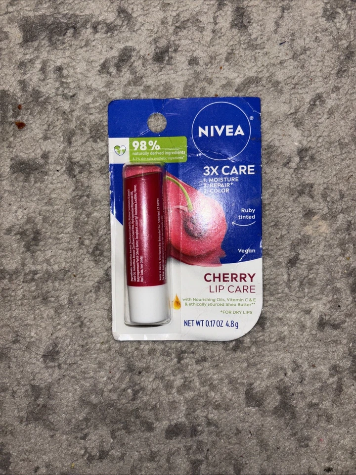 3pk NIVEA a Kiss of Cherry Lip Care 072140013080ws
