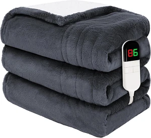 Premium Heated Throw Blanket 50"×60" - Ultra Cosy Soft Electric Blanket with 8 H - Picture 1 of 9