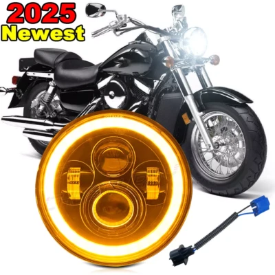 7" Motorcycle LED Hi/Lo Headlights Black For Kawasaki 1000 LTD 1977-1982 - Image 1 of 4