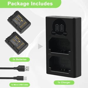 Batería 2 piezas 2600 mAh NP-FZ100 serie Z + cargador doble para Sony A7M4 A7R4 A7R5 A1 - Imagen 1 de 14