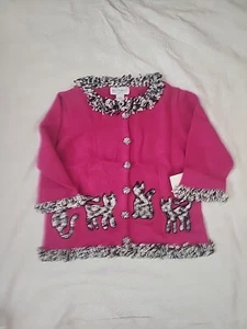 Belle Pointe Women's Size M Kitties Fringe Fuchia Sweater New N5#258 - Picture 1 of 7