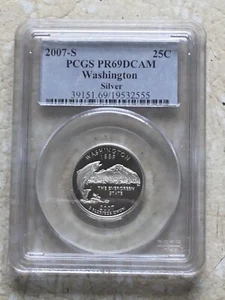 2002 -S 25C SILVER Washington STATE QUARTER PR69 PCGS Coin - Picture 1 of 4