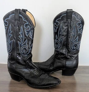 Botas de Vaquero del Oeste Justin Piel de Lagarto Cuero Suave Para Hombre Talla 91/2D Estilo 8392 - Imagen 1 de 9