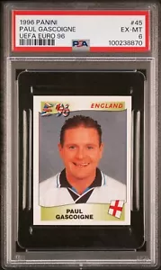 1996 Panini #45 Paul Gascoigne Uefa Euro 96 PSA 6 EX-MT Pop 2 No Superior - Picture 1 of 3