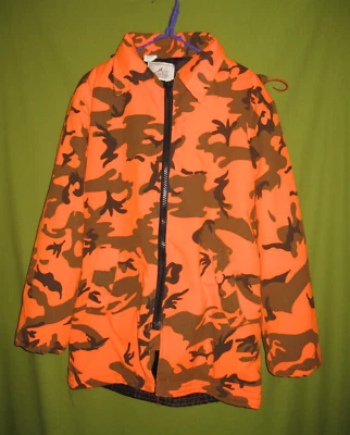 Woodfield 狩猎夹克外套 S 码男式橙色迷彩带帽 — 第 1/4 张图片