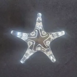Daum Handmade Clear Crystal Star Paperweight France 4-3/4" Wide 2" Tall - Picture 1 of 9