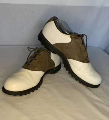 Nike Air Wickie Last Golf Shoes Brown White Leather Men’s 9 Pre Owned - Image 1 of 4