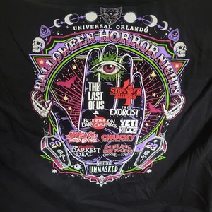 NEW XL Universal Studios Halloween Horror Nights 2023 Houses Shirt Womens Cut - Picture 1 of 7