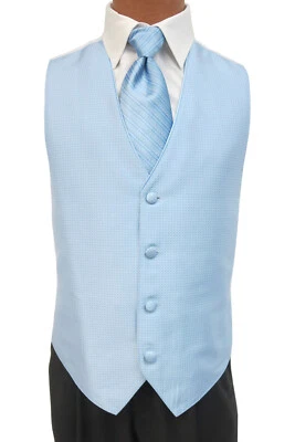 Men's Jean Yves Sterling Bali Blue Tuxedo Vest & Tie Wedding Groom Prom - Image 1 of 3