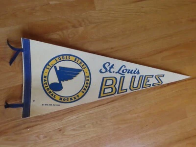 1970 NHL ST LOUIS BLUES 29" Pennant w/ Tassels GLENN HALL Stanley Cup Finals - Image 1 of 3