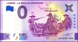 LOZERE - LA BÊTE DU GEVAUDAN / BILLET 0 € / NULL EURO-SCHEIN / UEXE 2024-2B - Picture 1 of 1