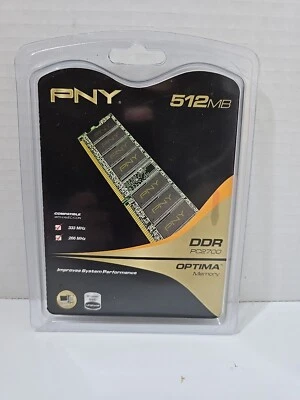 NIP  • PNY 512MB Memory Card Desktop MD0512SD1 DDR PC2700 333MHZ - Image 1 of 4