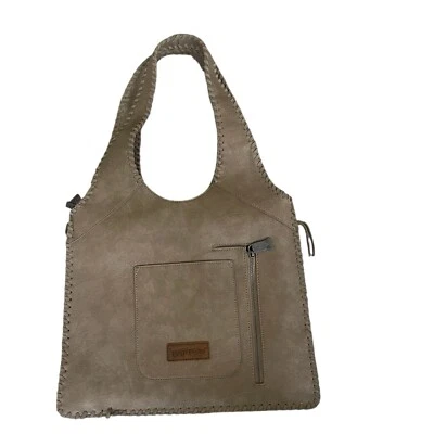 Trinity Ranch fringe Concealed Carry Hobo Bag-Khaki EUC Shoulder Tote Tan - Image 1 of 4