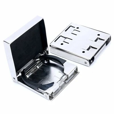 2Pack Portable Stainless Adjustable Folding Drink Cup Holder Boat Caravan Marine — 第 1/4 张图片