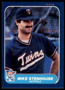 1986 Fleer Mike Stenhouse . Minnesota Twins #406