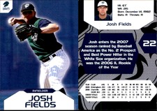 Josh Fields 2007 Charlotte Knights Team Issue #8 Card *AutographDen*