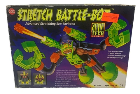 Stretch Armstrong Battle-Bot Cap Toys 1994 New Open Box Ships Free Cover