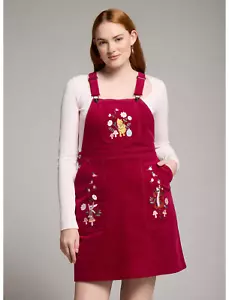 3X NEW Disney Winnie the Pooh Floral Embroidered Overall Dress — Exclusive - Picture 1 of 7