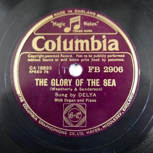 78rpm DELYA the glory of the sea / thye holy city FB2906 - Picture 1 of 2