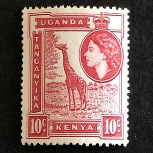 KENYA & UGANDA,TANZANIA-1954-10c STAMP-GIRAFFE-QUEEN ELIZABETH II -Sg EA 168-MLH - Picture 1 of 3