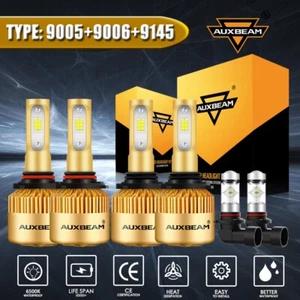 AUXBEAM LED Headlight Fog Bulb Kit For Chevy Silverado GMC Sierra 1500 2003-2006 - Picture 1 of 12