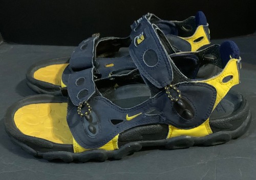 Sandali vintage anni 90 Y2K Nike ACG Deschutz uomo taglia 12 blu giallo colore Michigan