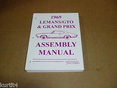 1969 69 Pontiac GTO LeMans Grand Prix car assembly manual - Image 1 of 4