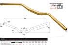 1-1/8 inch diameter tapered handlebars gold Ducati Hypermotard SP 821 13-15 CNC