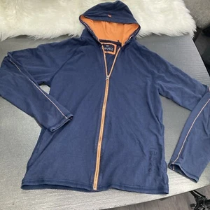 Buffalo David Bitton Men's Zip-Up Summer Hoodie Blue 100% Cotton W Pockets - Bild 1 von 7
