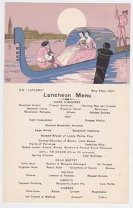 RED STAR LINE ART DECO SS LAPLAND MENU CARD 1927 #4 - Picture 1 of 2