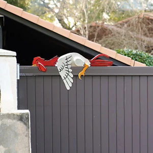 Yard Art Decor Resting Rooster Statues Garden Ornaments Sculptures Chicken Decor - Picture 1 of 7