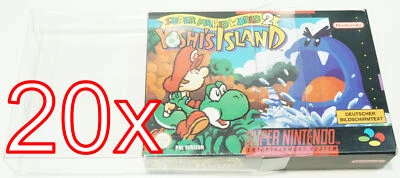 XULLU 20 X Klarsicht Schutz Hülle Super Nintendo SNES Spiel Verpackung OVP 0,3 mm Dünn