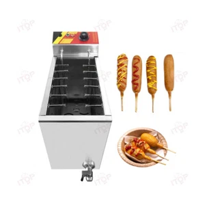 Electric Cheese Hot Dog Deep Fryer wiht 8 or 12 Hooks, Mozzarell Hot Dog Fryer - Picture 1 of 37