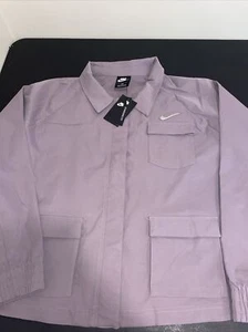 Nike Purple Smoke DC6939-531Sportswear Swoosh Cropped Utility Jacket - Picture 1 of 8