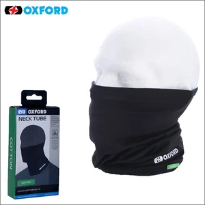 Oxford Cotton Motorcycle Neck Tube Stretch Motorbike Neck Warmer Black CA100 - Picture 1 of 4