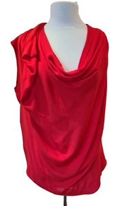 Top Vivienne Westwood rosso viscosa lana collo cappuccio disegno drappeggiato taglia 42 UK 10 - Foto 1 di 12