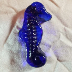 "Caballo de mar azul cobalto de colección vidrio de 2,5"" x 1,5" - Imagen 1 de 8