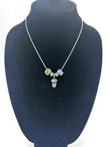 Brighton Let Love Grow Charm Necklace Enamel Floral Silver Tone - Picture 1 of 4