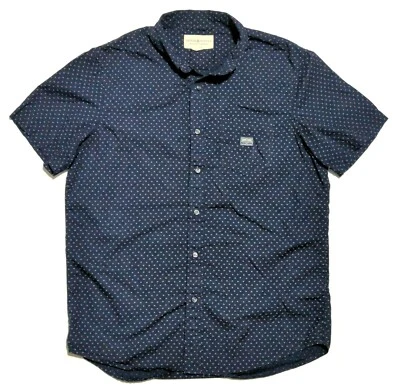 Camisa Denim Supply Ralph Lauren Para Hombres M Manga Corta Azul Marino Rosa Estrellas Usada en Excelente Condición Foto 1 de 3
