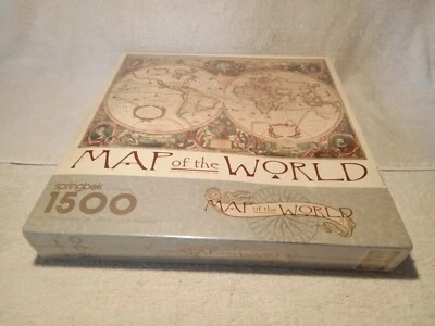 Vintage Springbok "Map of the World" 1500pc Puzzle; Large - 28 3/4" x  36"; NIB - Image 1 of 3