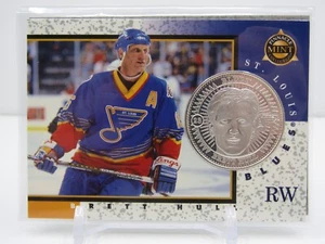 BRETT HULL 1998 PINNACLE MINT SOLID SILVER COIN! ST. LOUIS BLUES!! - Picture 1 of 2