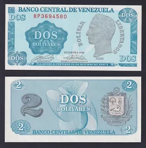Banconota Venezuela 2 bolivares 1989 P.-69 FDS/UNC - Foto 1 di 1