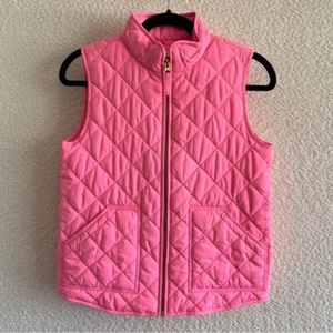 Crewcuts Girls Kids Quilted Puffer Vest Bright Pink Zipper Size 12 - Picture 1 of 12