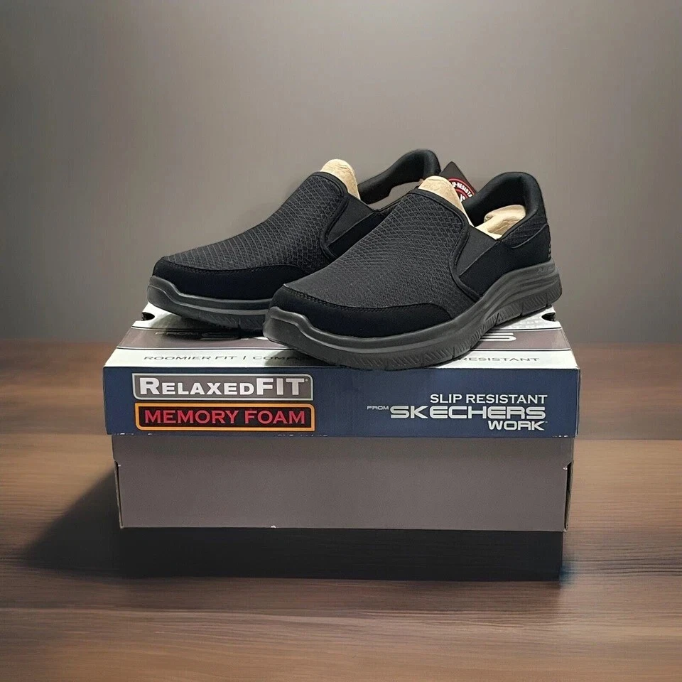 Skechers Flex Advantage SR McAllen 77048 Black Mens US Size 13 UK 12