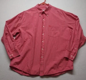 IZOD Shirt Men's XL Red & White Checkered Long Sleeve Button Down Casual - Picture 1 of 8