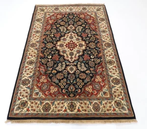 4 x 6 ft Tribal Black Area Rug Afghan Hand Knotted Veg Dye oriental Wool Rug - Picture 1 of 10